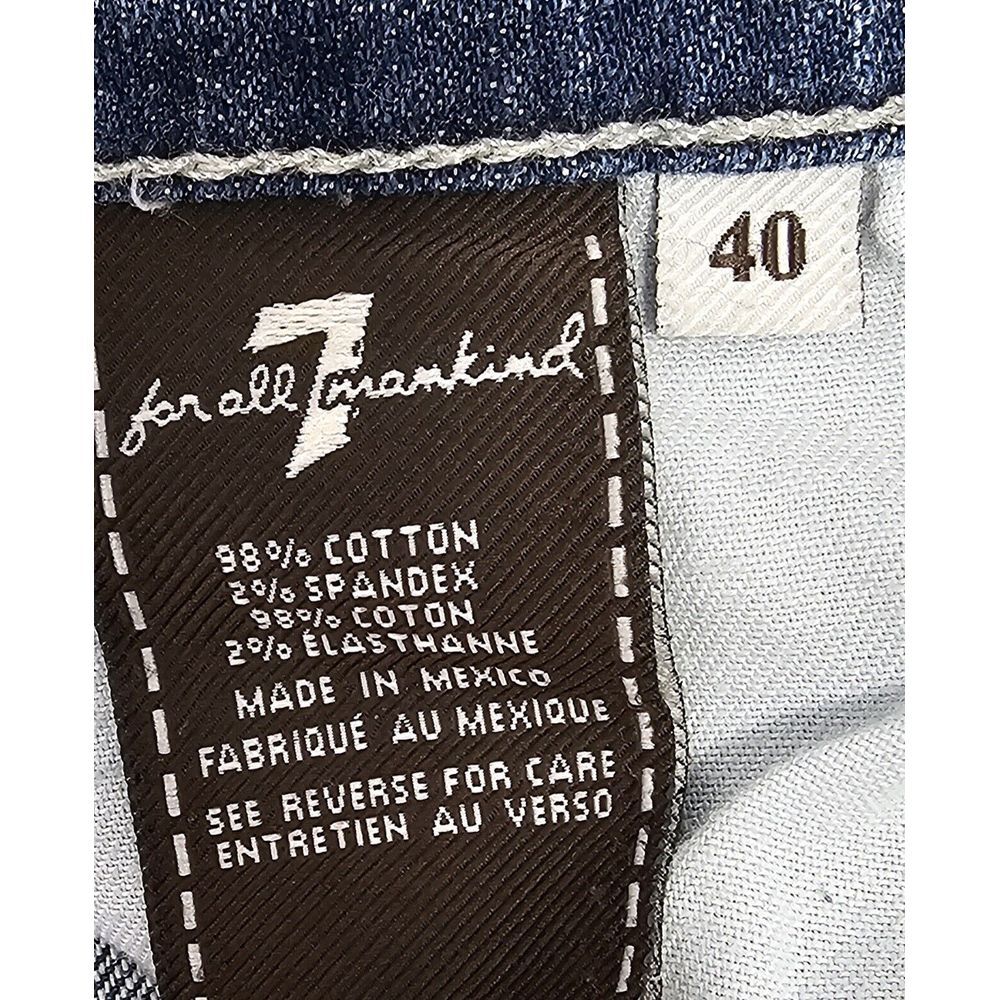 7 For all Mankind Jeans Mens 40x28 Blue Medium‎ Wash Denim Slimmy Slim Fit - Picture 6 of 8